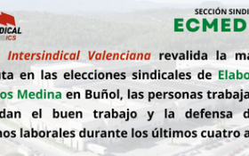 Intersindical Valenciana revalida la mayoría absoluta en las elecciones sindicales en la empresa Elaborados Cárnicos Medina